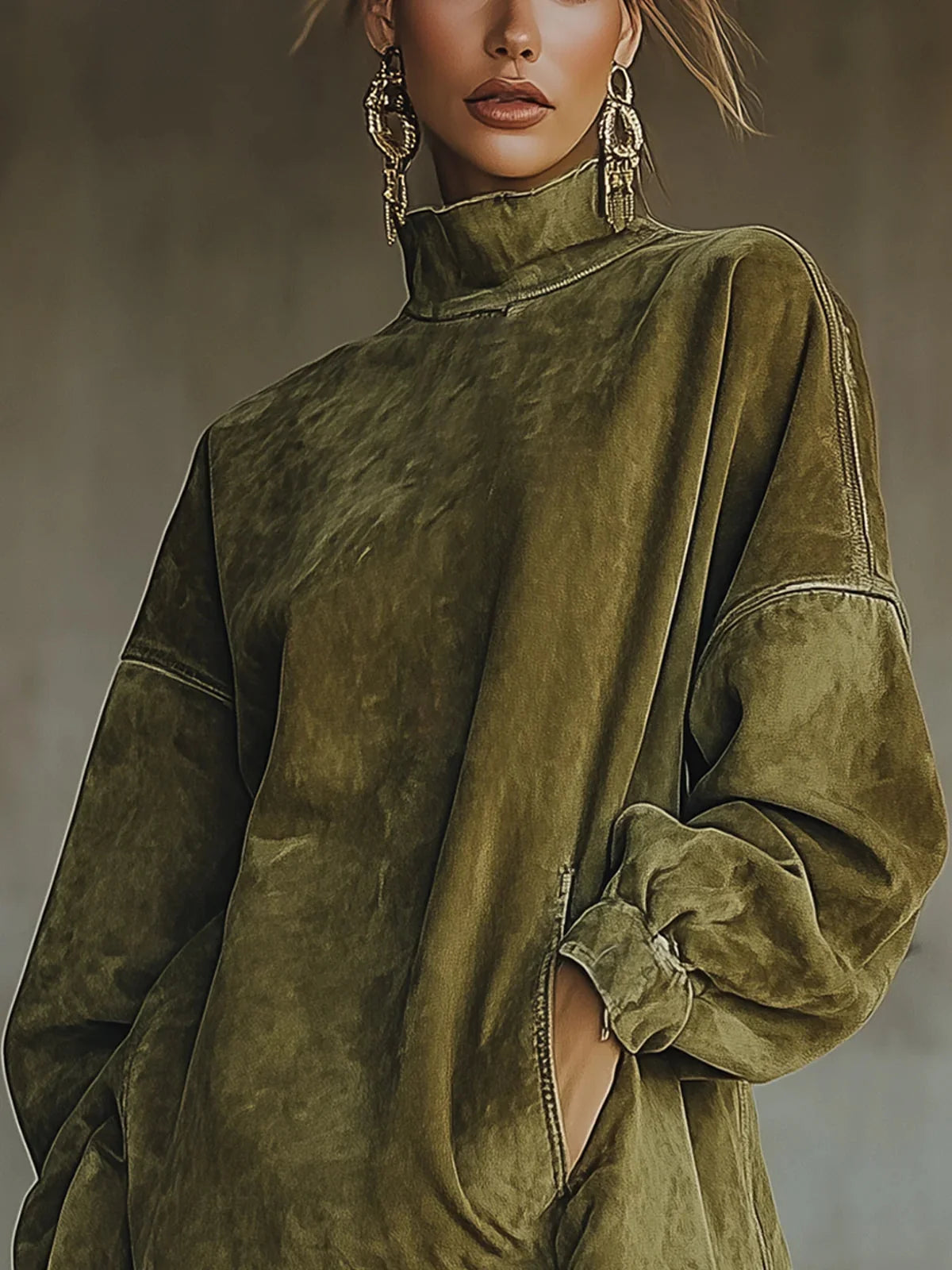 Darcie Suede Fringe Turtleneck Dress 3