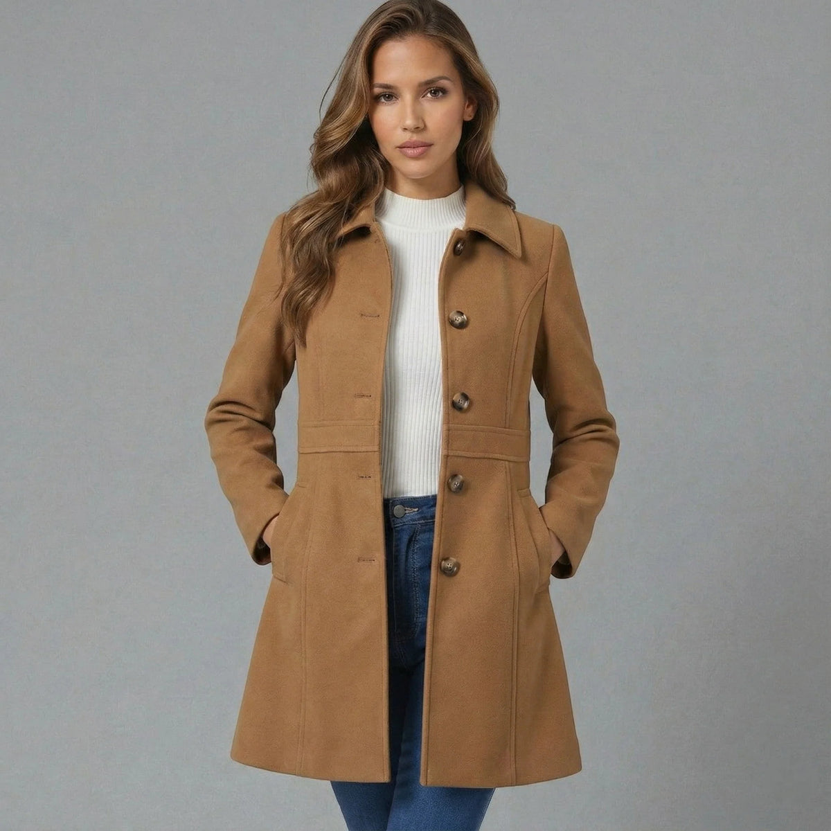 Elegant A-Line Coat ? Flattering Silhouette with Timeless Style 3