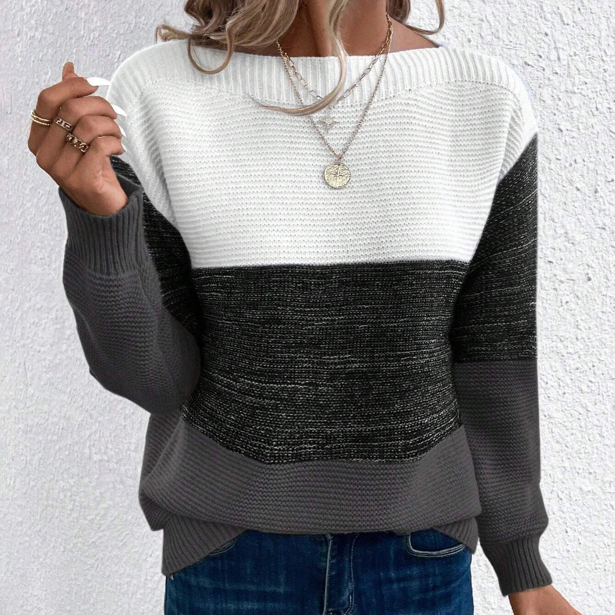 Fenella Ombre Knit Sweater | Women's Crewneck Jumper 0