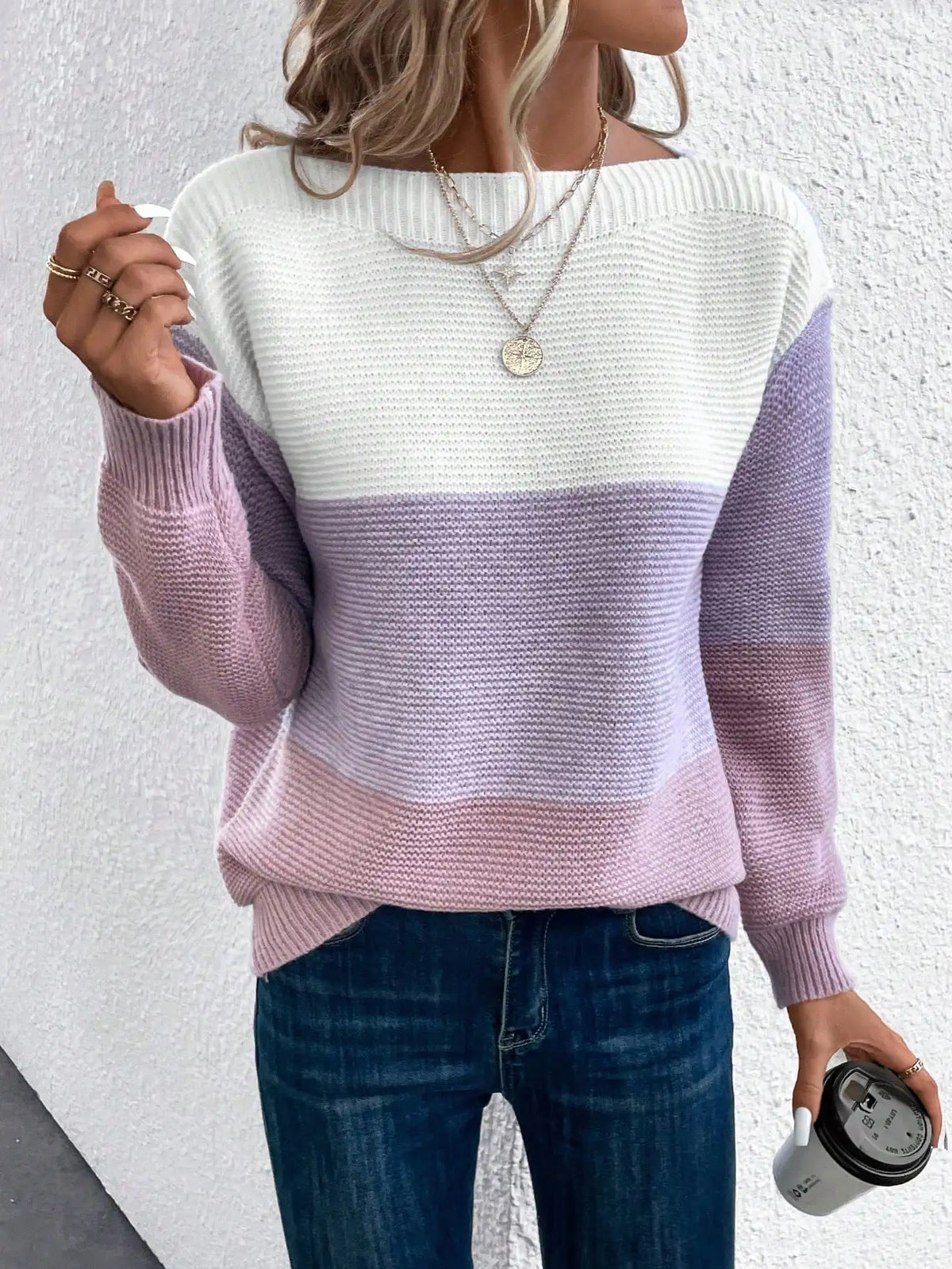 Fenella Ombre Knit Sweater | Women's Crewneck Jumper 7
