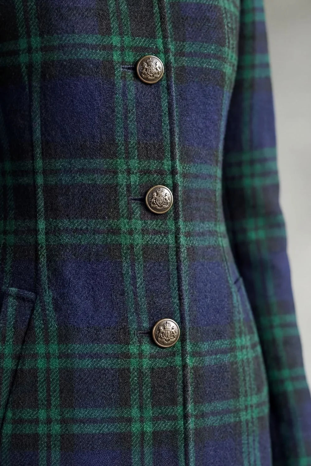 Highland Check Wool Blend Coat for Women 4