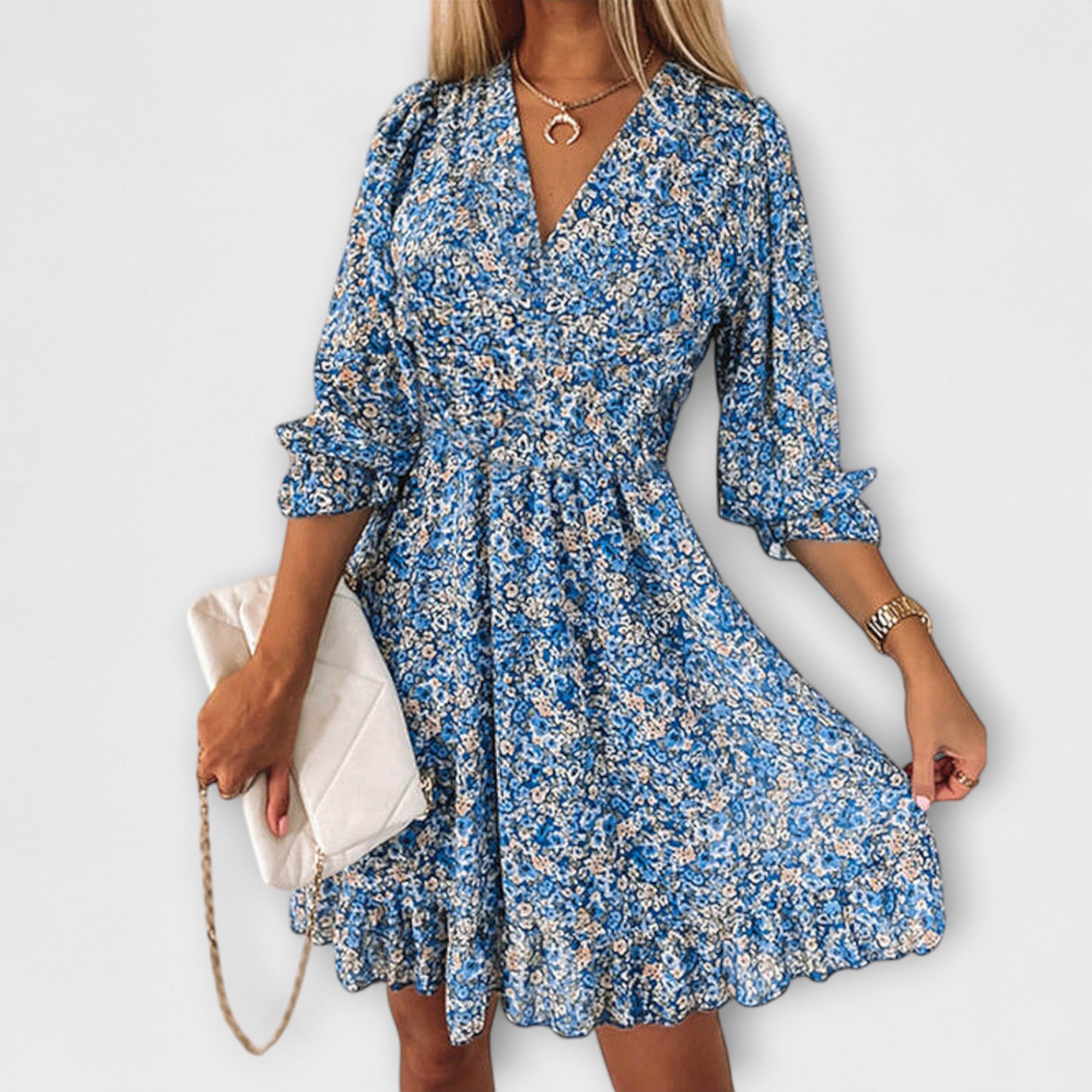 EMMA - LUXE FLORAL PUFF SLEEVE DRESS