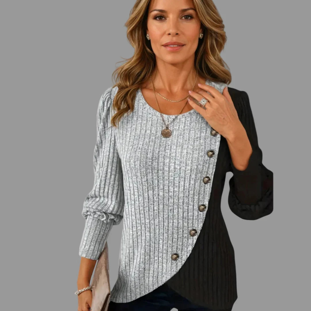 Kaia Elegant Button Down Knit Top | Women's Blouse 2