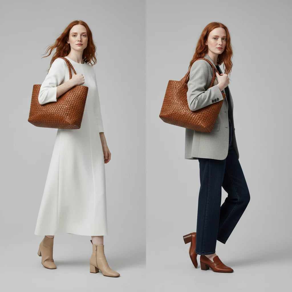 Lana Handwoven Leather Tote Bag | Stylish Everyday Tote 1