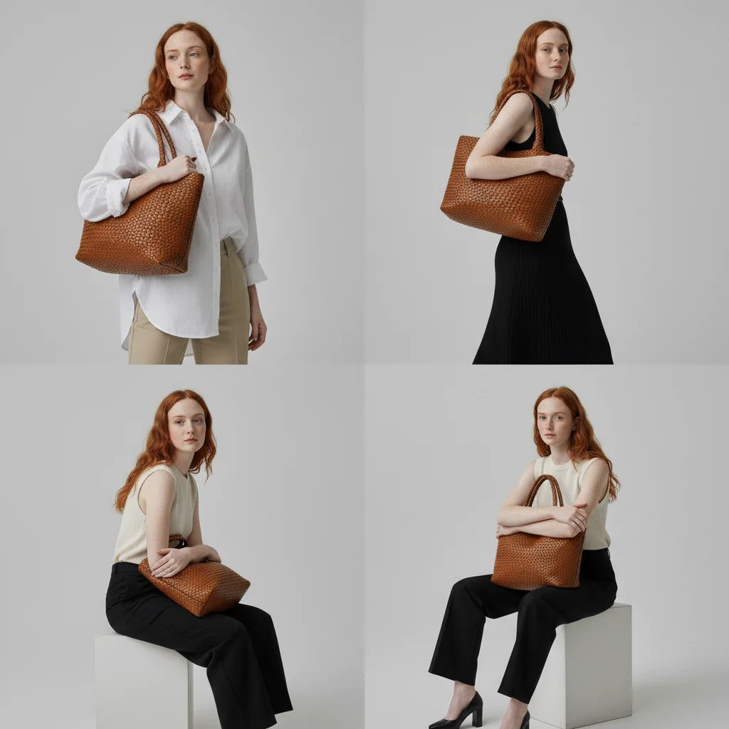 Lana Handwoven Leather Tote Bag | Stylish Everyday Tote 2