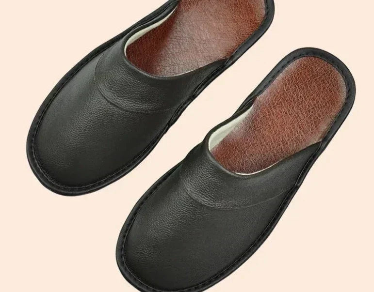Leather Men’s Slippers – Cozy Warmth for Autumn & Winter Comfort 3