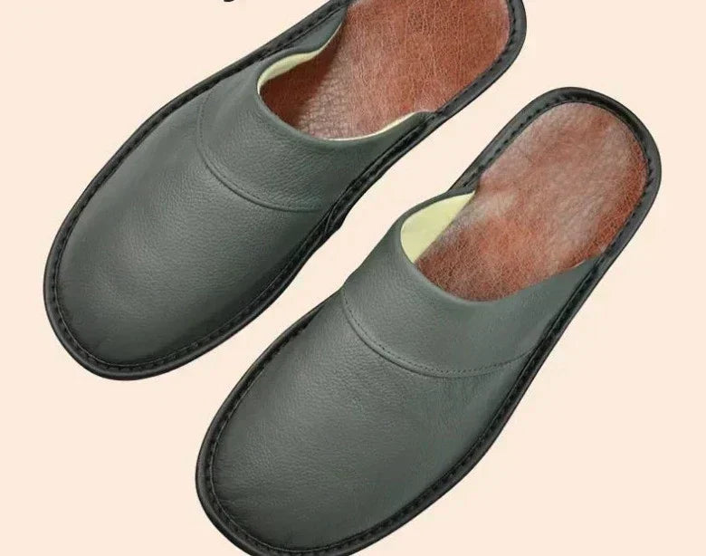 Leather Men’s Slippers – Cozy Warmth for Autumn & Winter Comfort 5