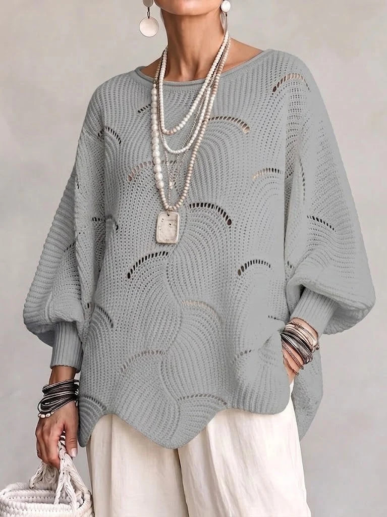 Loose Knit Top with Lantern Sleeves ? Stylish Comfort All Day 5