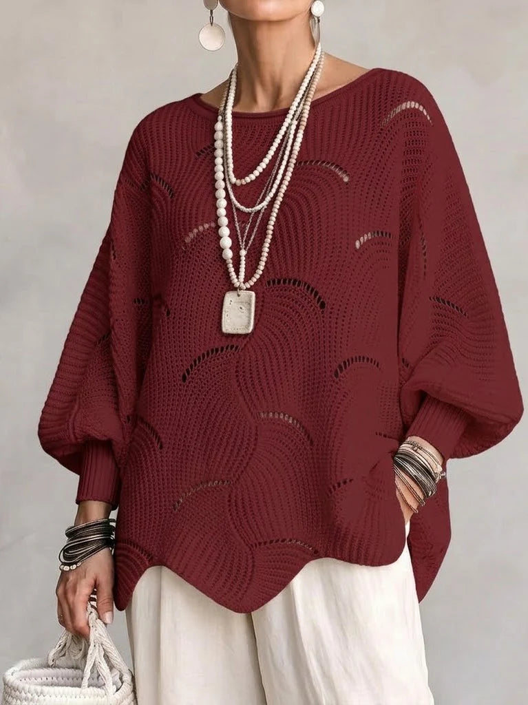 Loose Knit Top with Lantern Sleeves ? Stylish Comfort All Day 8
