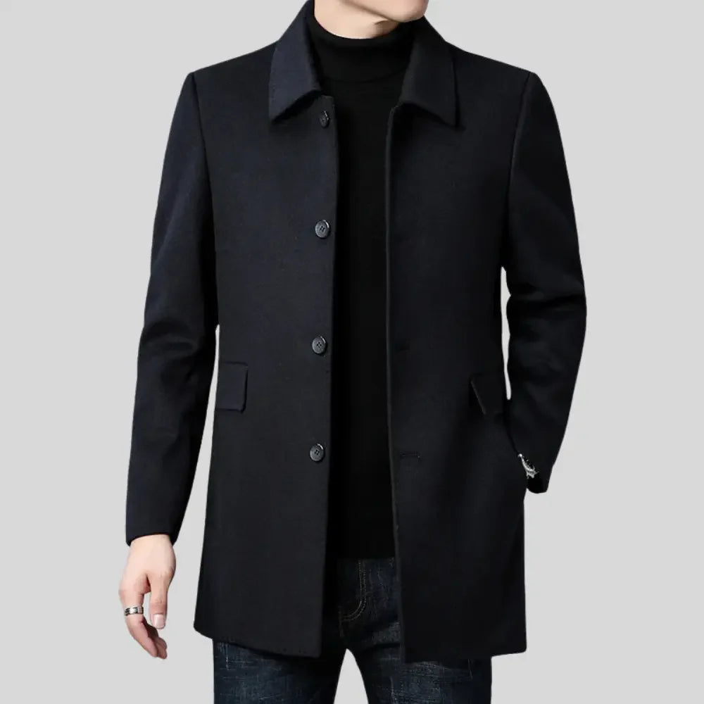 Men's Classic Wool Overcoat | Men's Long Coat for Winter 2