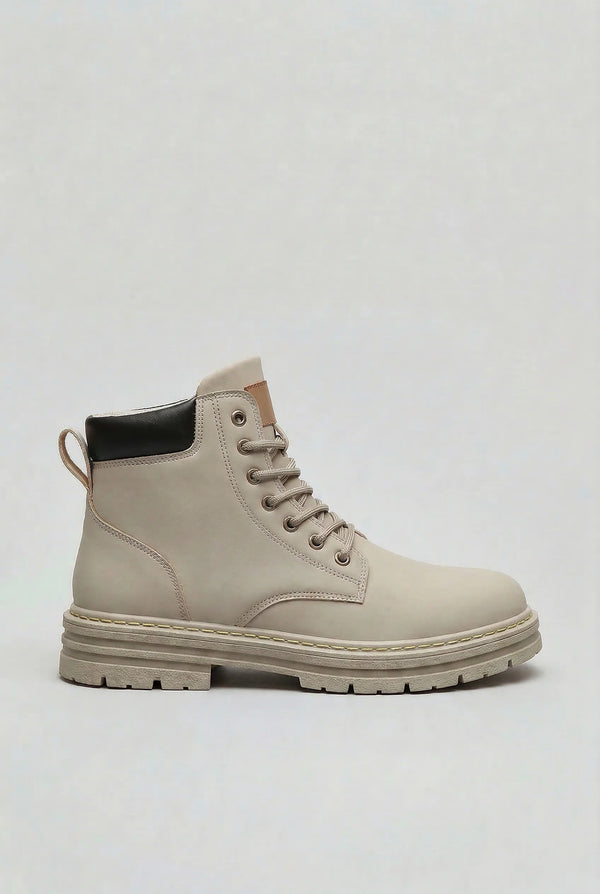 Men's Lace-Up Boots with Chunky Lug Sole 0