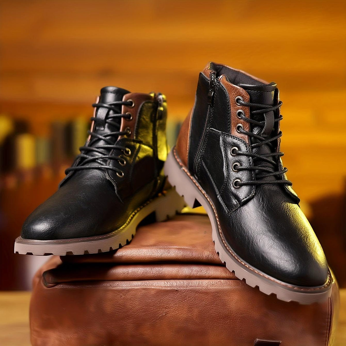 Men's Leather Dress Boots – Timeless Style with Easy Zipper Access 2