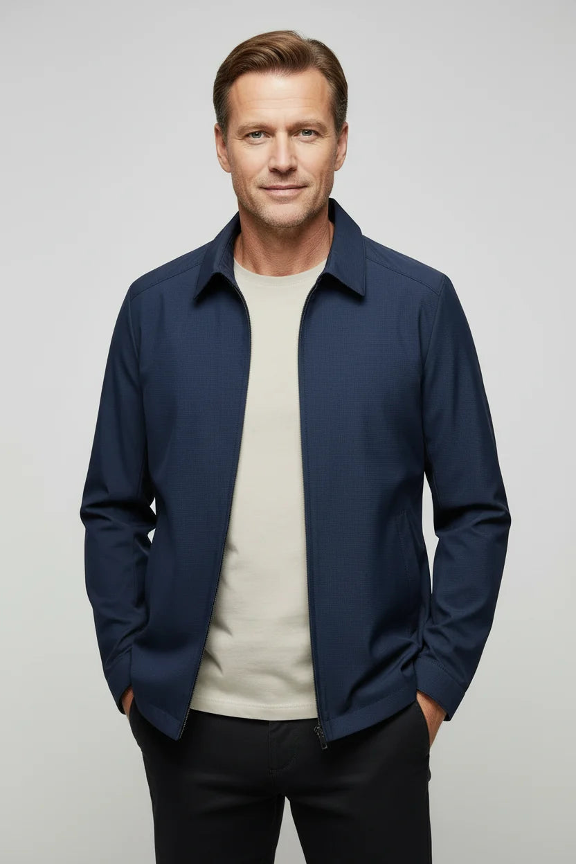 Men's Lightweight Harrington Jacket | Classic Zip-Up Collar 1