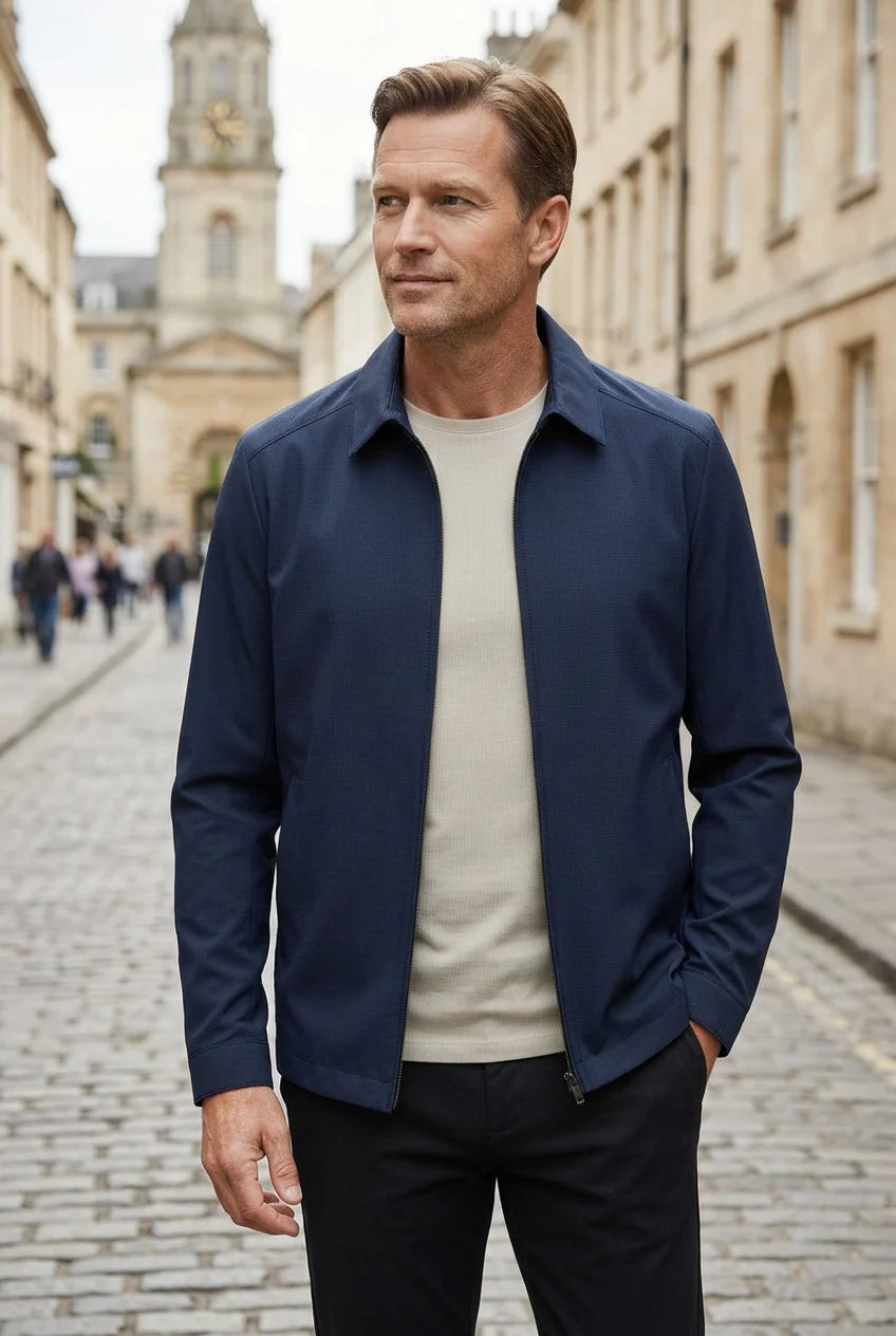Men's Lightweight Harrington Jacket | Classic Zip-Up Collar 3