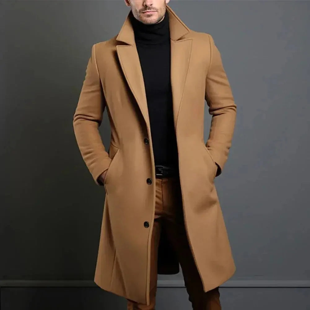 Men's Slim-Fit Long Overcoat ? Elevate Your Style & Stay Warm 1