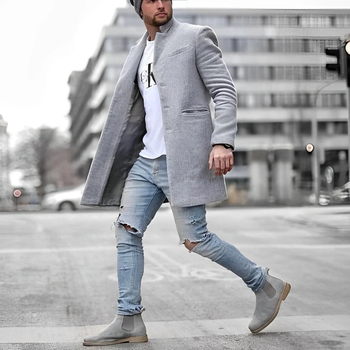 Men's Slim-Fit Topcoat – Elevate Your Style with Modern Elegance 0