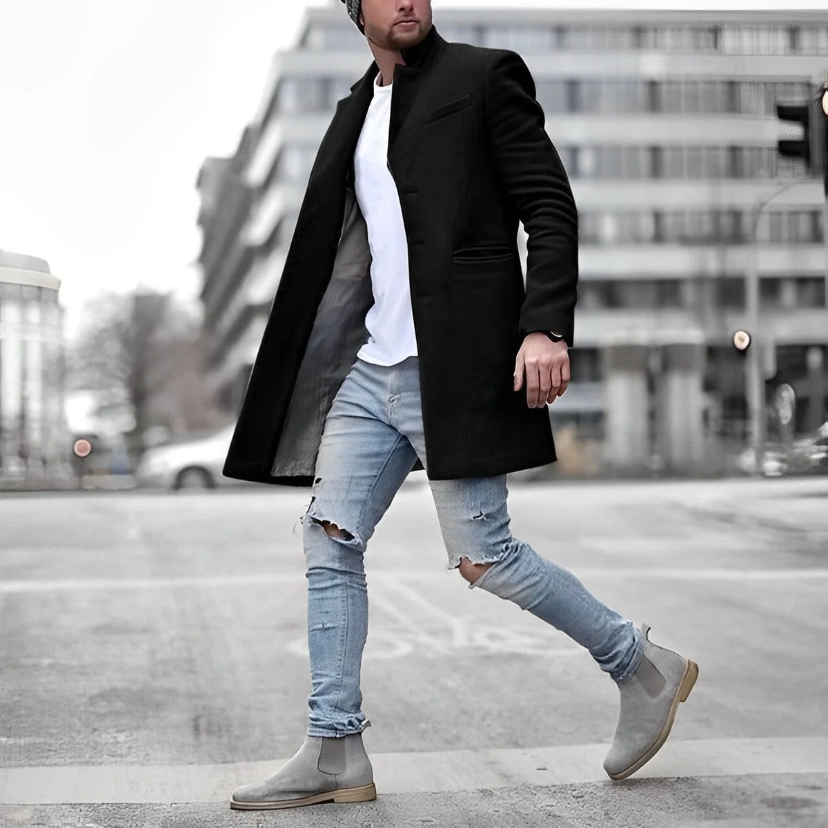 Men's Slim-Fit Topcoat – Elevate Your Style with Modern Elegance 1
