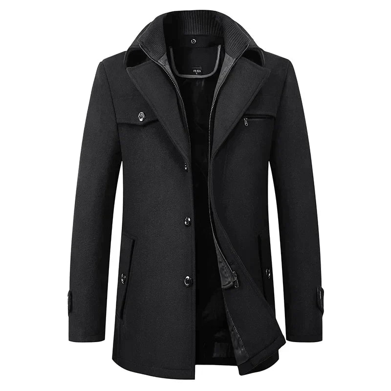 Men's Waterproof Winter Jacket with Notched Lapel | Men's Coat 1