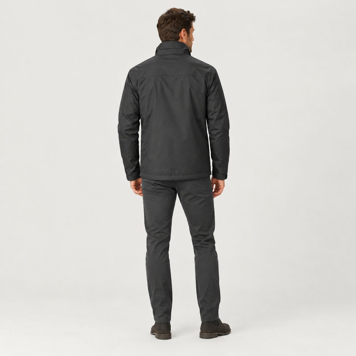 Men's Waterproof Jacket with Hood and Adjustable Cuffs
