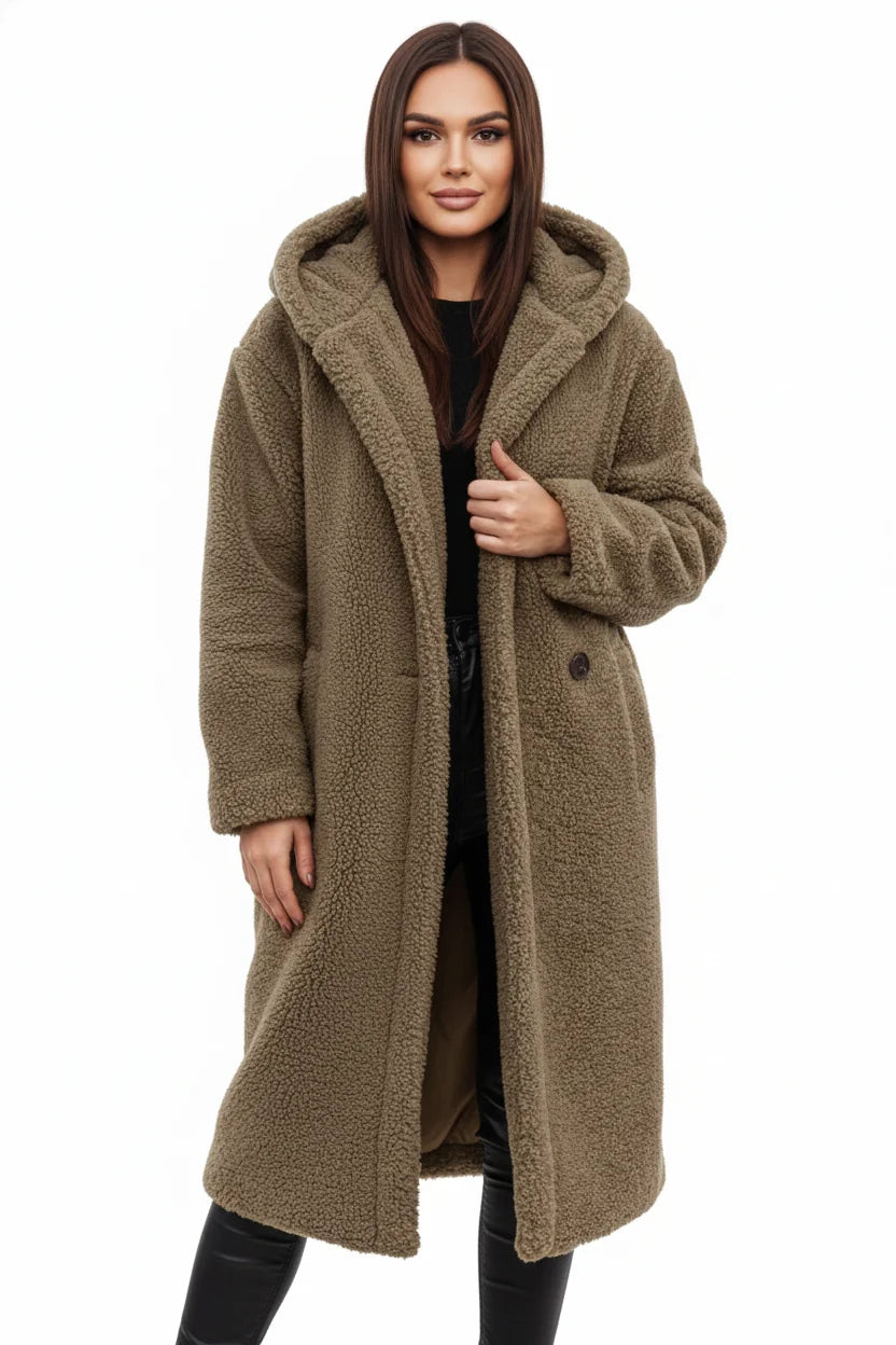 Nelia Teddy Coat Oversized Soft Wool Blend Jacket 4