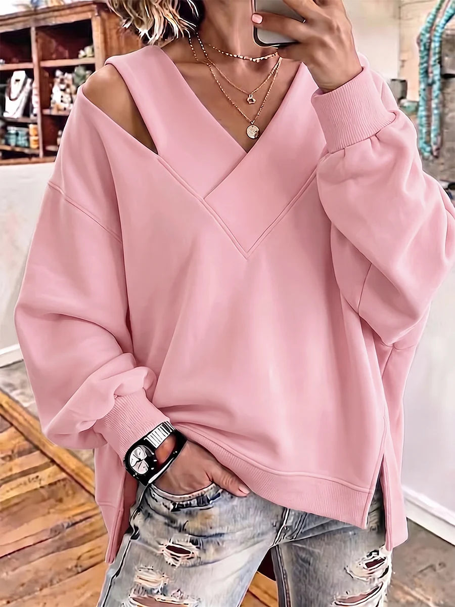 Oversized V-Neck Sweatshirt ? Effortless Comfort with Chic Edge 2