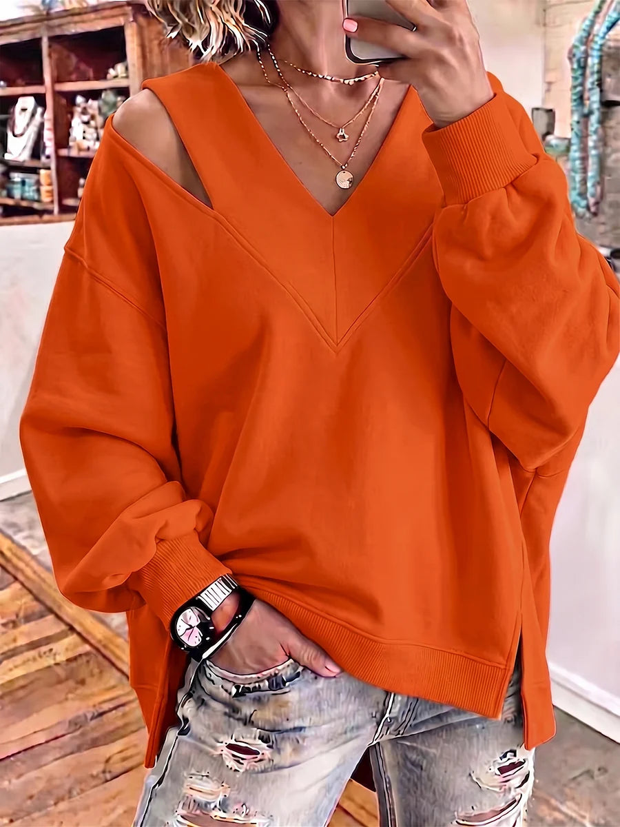 Oversized V-Neck Sweatshirt ? Effortless Comfort with Chic Edge 3