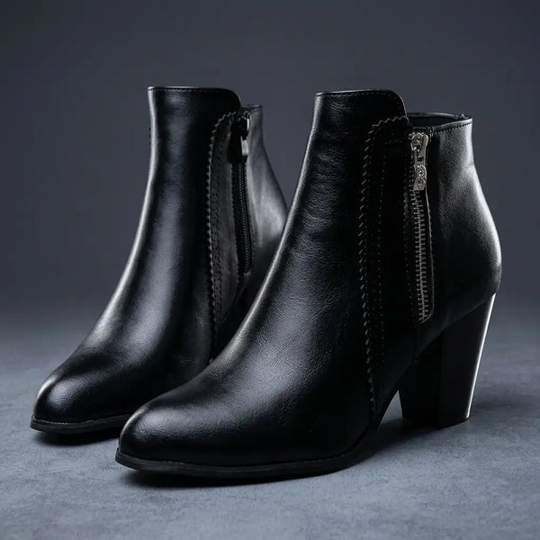 Palermo Black Ankle Boots | Women's Leather Footwear 0