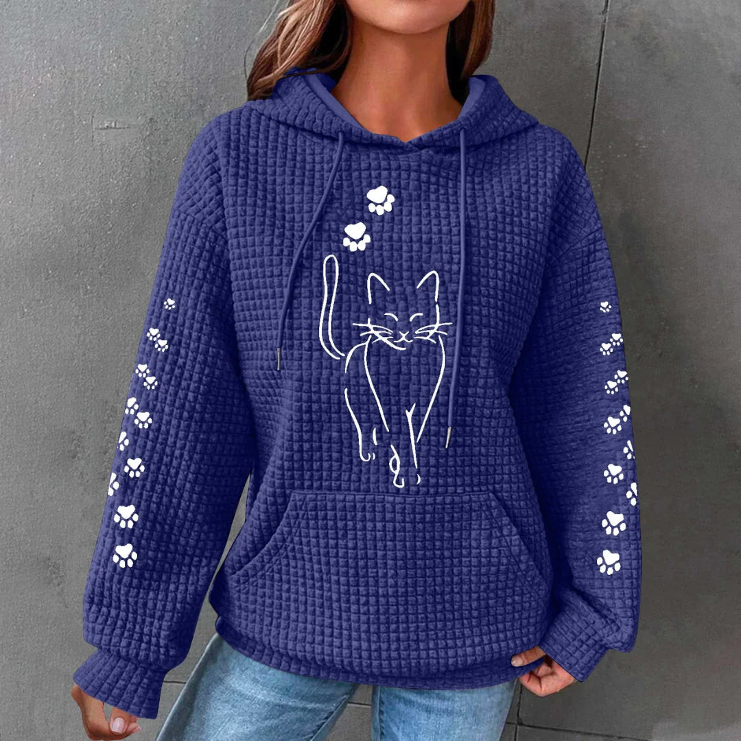 Savannah Cozy Hoodie | Women's Casual Sweatshirt with Cat Design 1