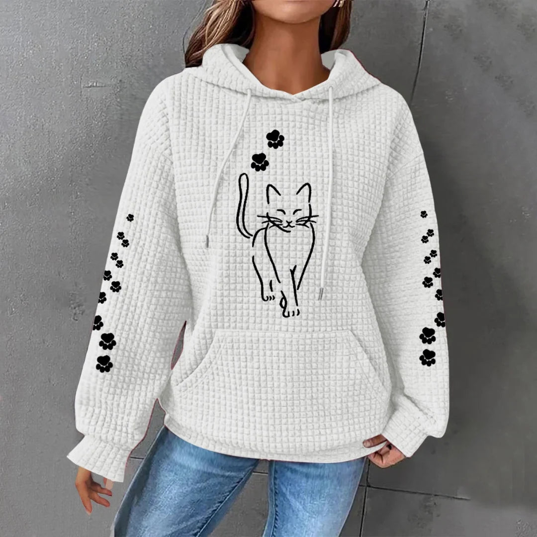 Savannah Cozy Hoodie | Women's Casual Sweatshirt with Cat Design 3