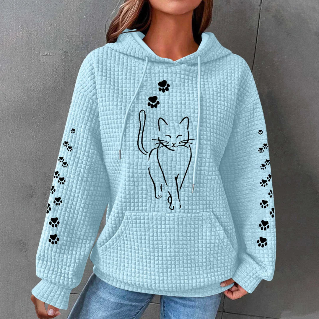 Savannah Cozy Hoodie | Women's Casual Sweatshirt with Cat Design 4