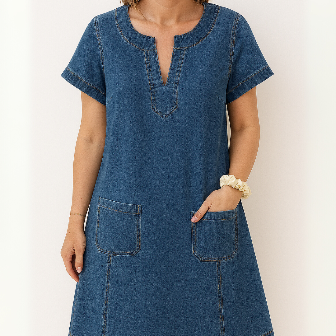 JULIA - RELAXED-FIT LUXURY DENIM DRESS