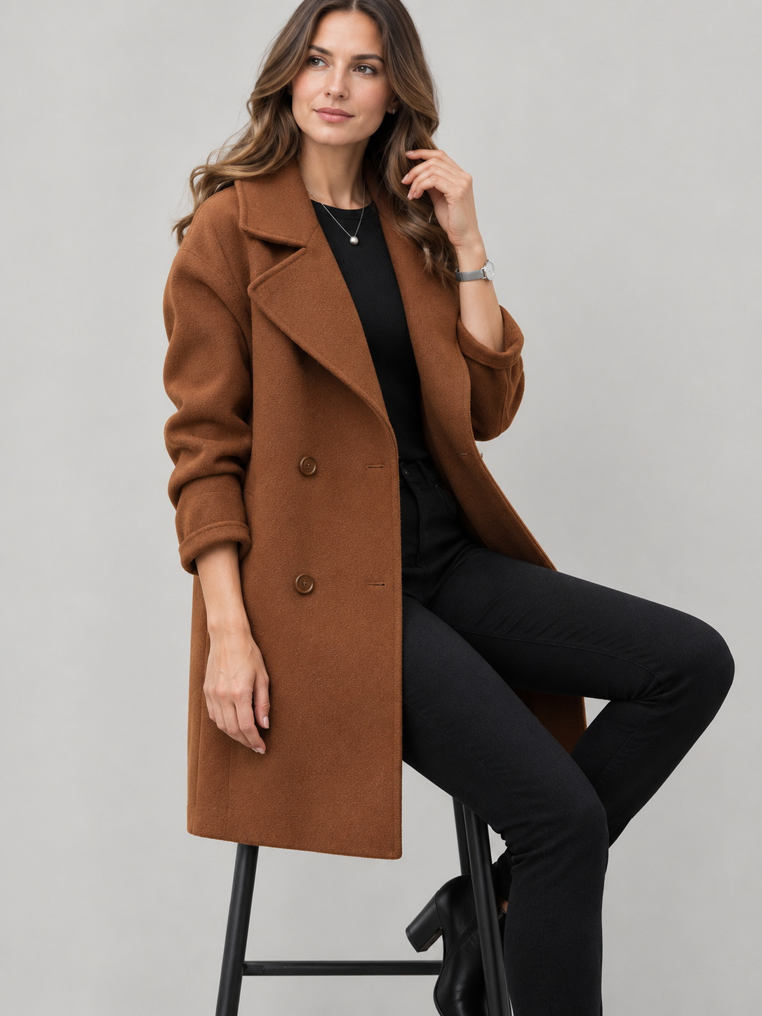 Women’s Double Breasted Mid-length Winter Coat