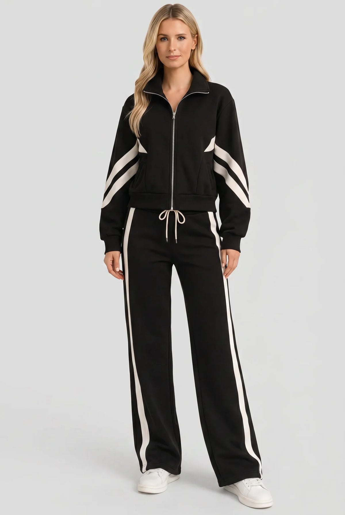 Women’s Two-Piece Tracksuit with Zip Front Jacket 4