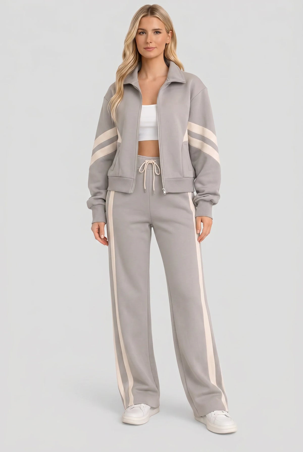 Women’s Two-Piece Tracksuit with Zip Front Jacket 5