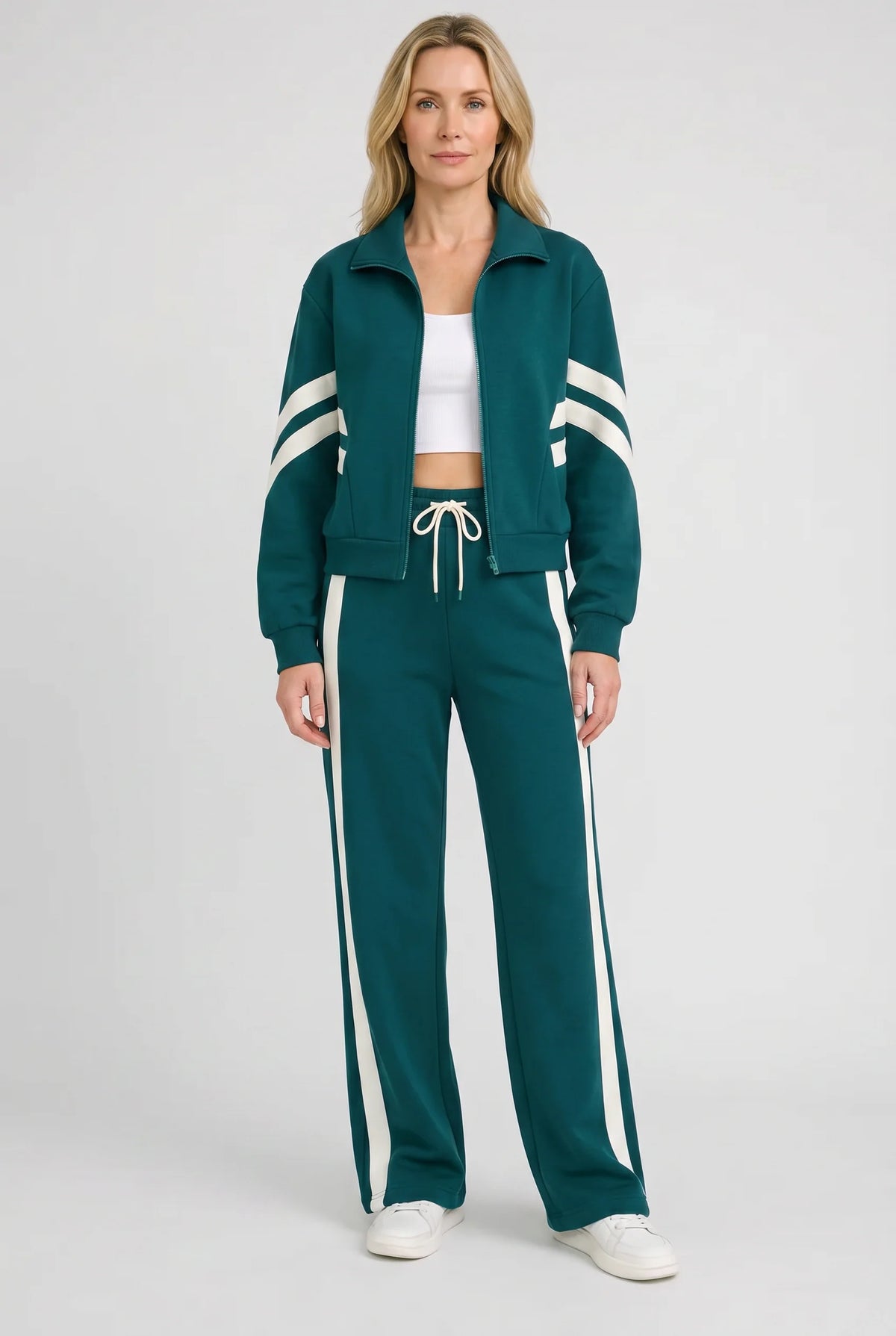 Women’s Two-Piece Tracksuit with Zip Front Jacket 6