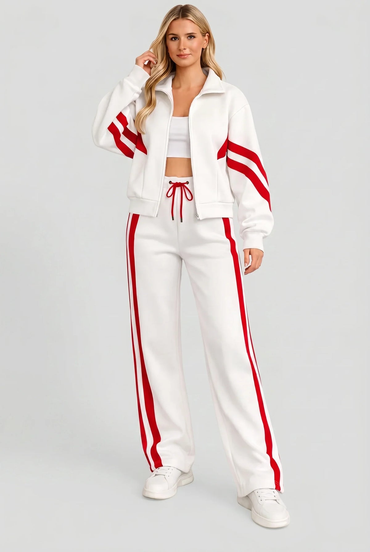 Women’s Two-Piece Tracksuit with Zip Front Jacket 7