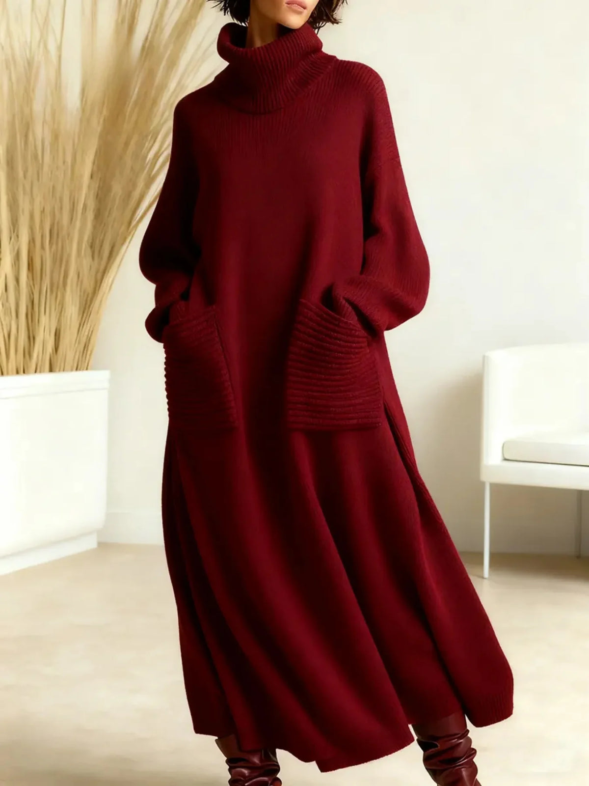 Women's Wool Maxi Dress ? Cozy Elegance with Effortless Comfort 2