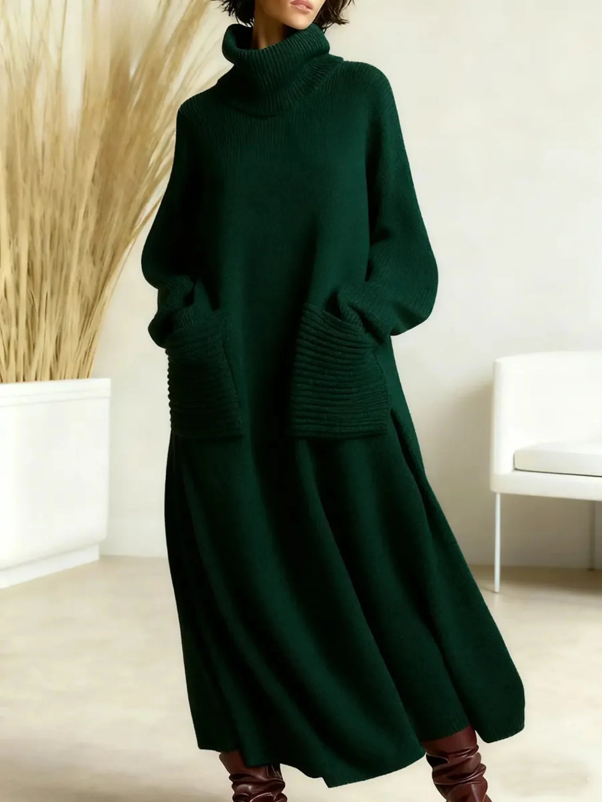 Women's Wool Maxi Dress ? Cozy Elegance with Effortless Comfort 4