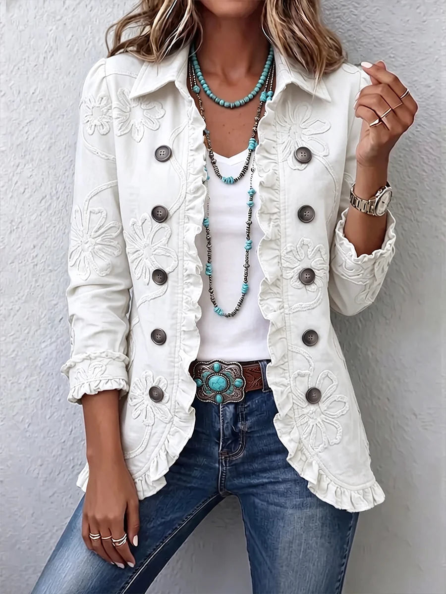 Womens Jacket ? Effortless Boho Chic with Floral Embroidery 1
