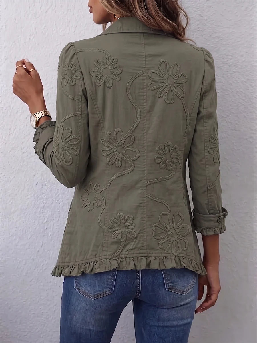 Womens Jacket ? Effortless Boho Chic with Floral Embroidery 2