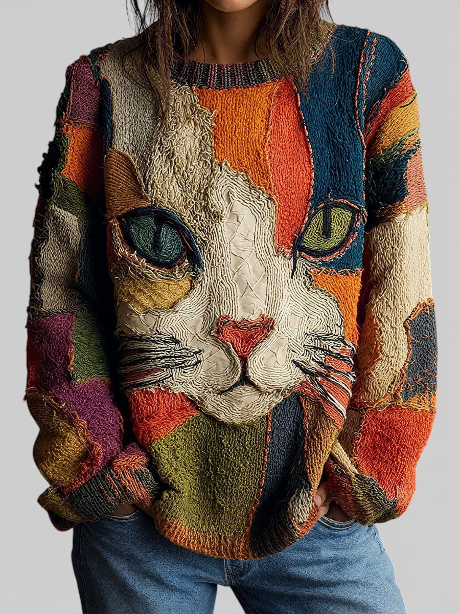 Zaira Cat Print Top | Women's Relaxed Fit Shirt 0